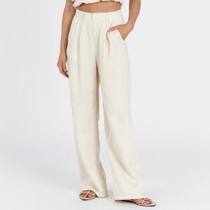 NWT DISSH Norah Buttermilk Linen Pants Pleated Size 4